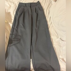 princess polly archer pants pinstripe grey petite/short